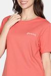 Zivame 2 Mile Fashion Knit Cotton Loungewear Set - Burnt Sienna — thumbnail 6